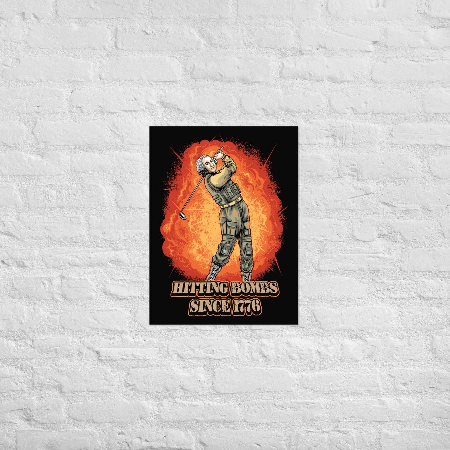 Tactical George Washington Hitting Bombs Poster