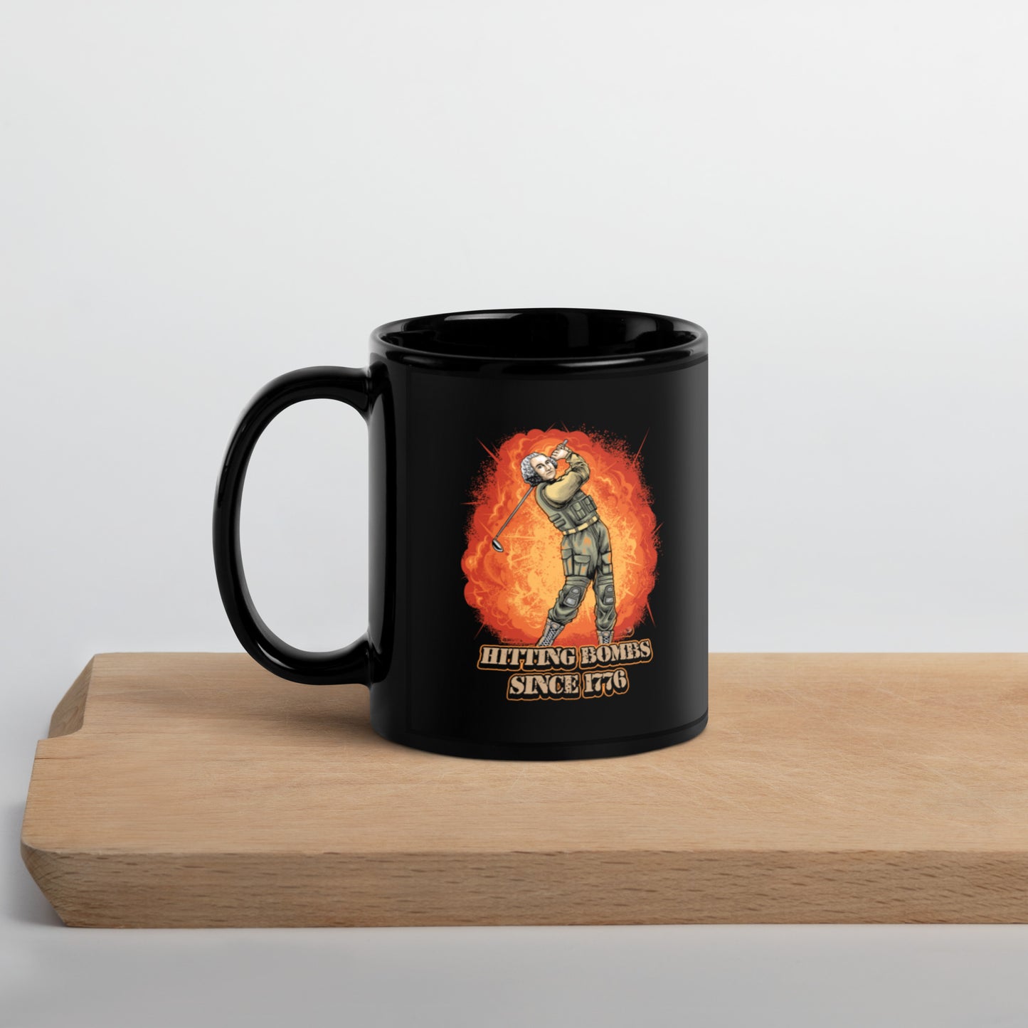 Tactical George Washington Hitting Bombs Coffee Mug